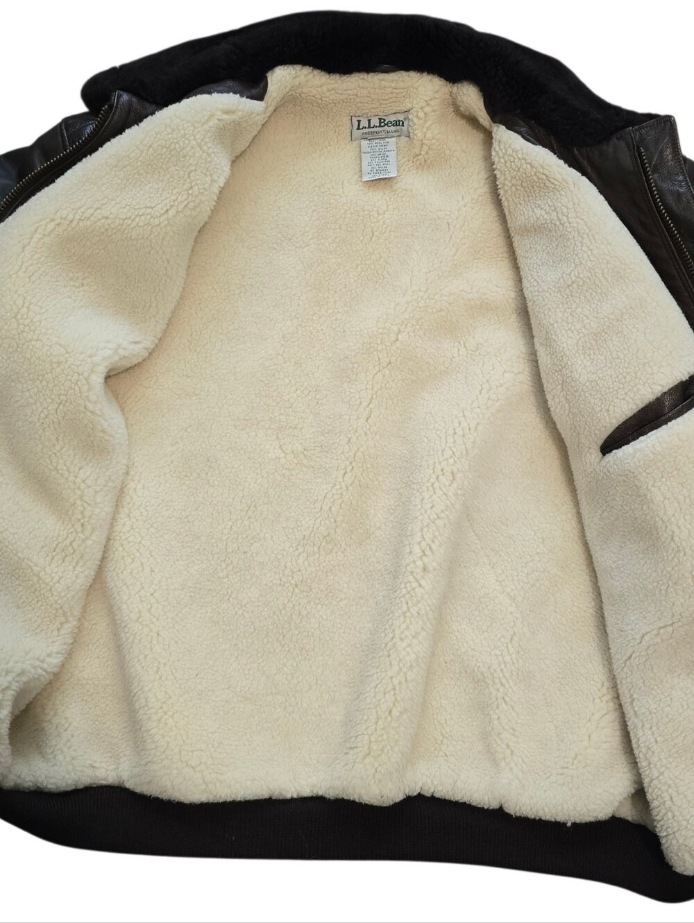 Vintage 80s L.L. Bean Genuin Cowhide Leather Bomber - Picture 6 of 11